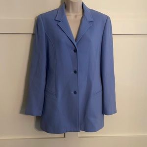 Oscar De La Renta Blue Wool Blend Blazer